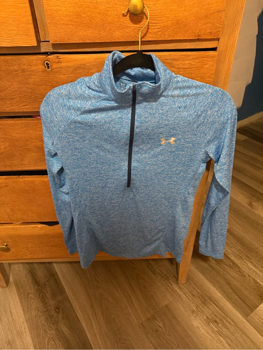 Under Armour Blue Heather 1/4 Zip HeatGear Pullover